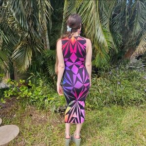 Killstar Multicolor Abstract Midi Dress